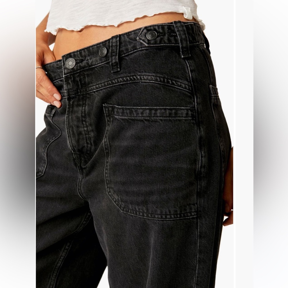 NWT Free People We the Free Palmer cuffed jeans in outer space - 31 - Picture 8 of 11